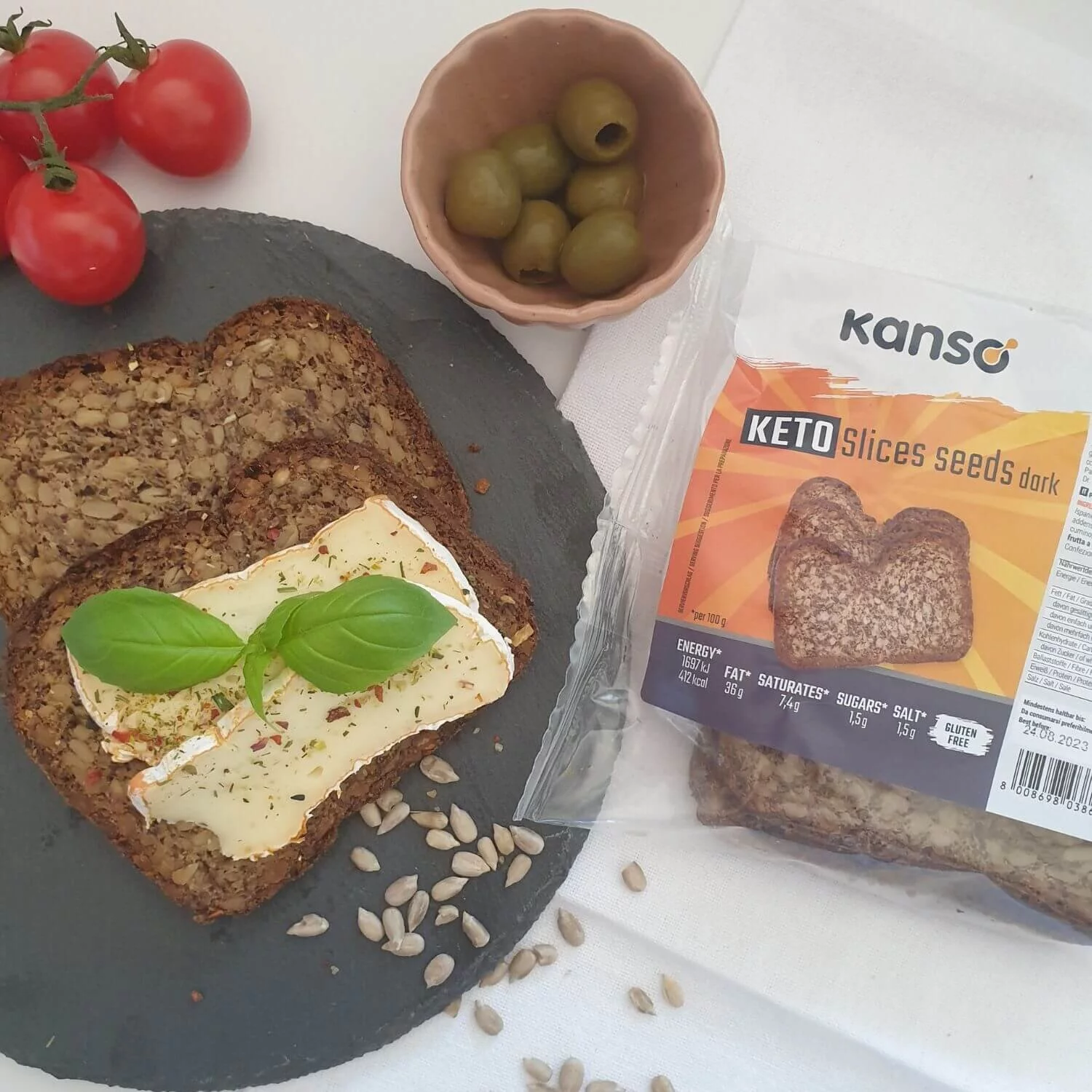 KANSO Brot Ketoslices seeds dark
