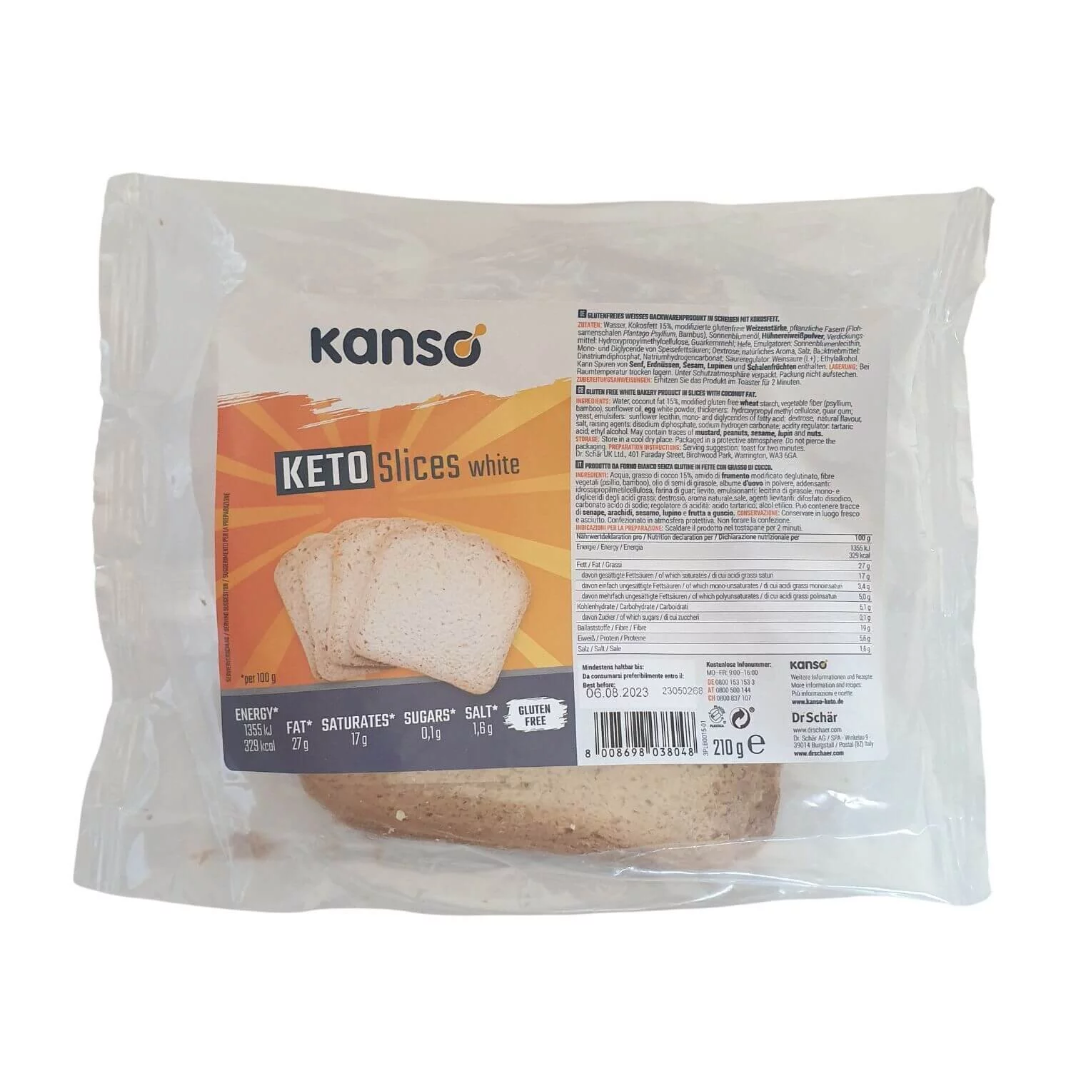 KANSO Brot Ketoslices white